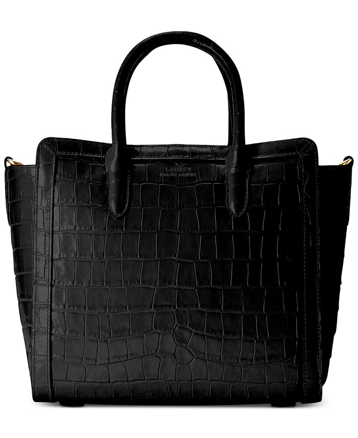 Lauren Ralph Lauren Tyler Embossed Leather Medium Tote & Reviews - Handbags  & Accessories - Macy's