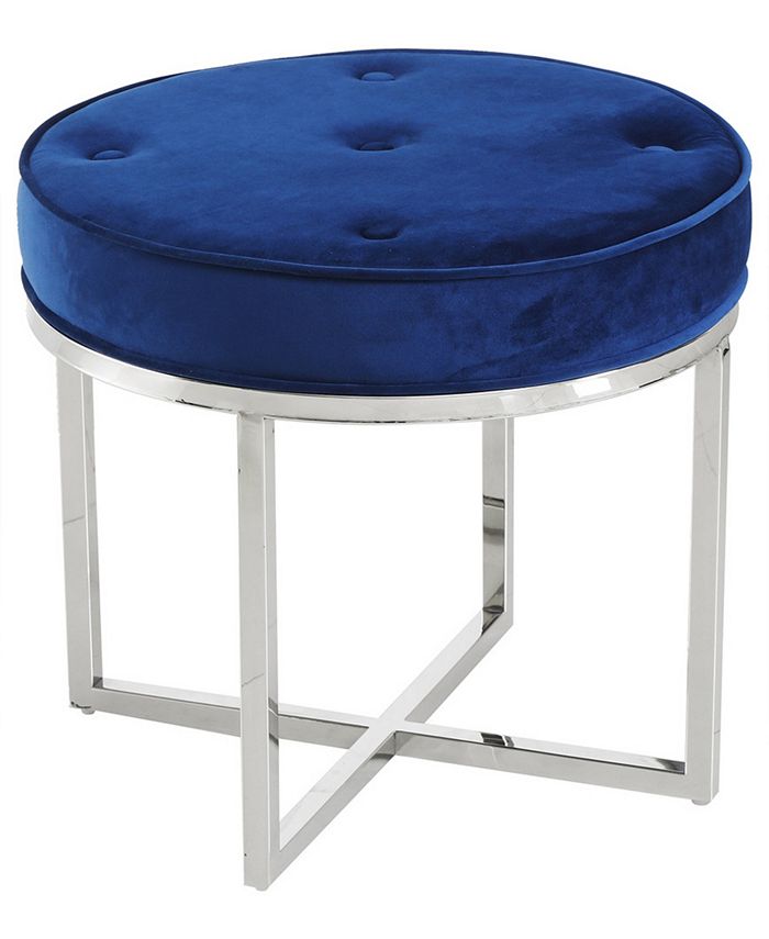 Best Master Furniture Zachary Round Upholstered Tufted Accent Ottoman