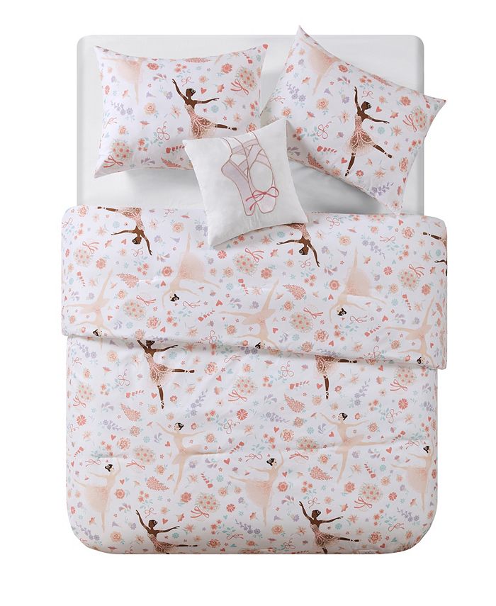 Olivia & Finn Ballerina Flowers 4 Piece Comforter Set, Twin Macy's