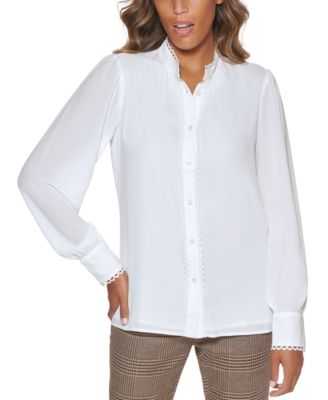 macy's calvin klein white blouse