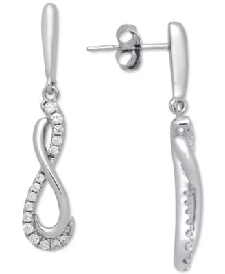 silver infinity drop earrings