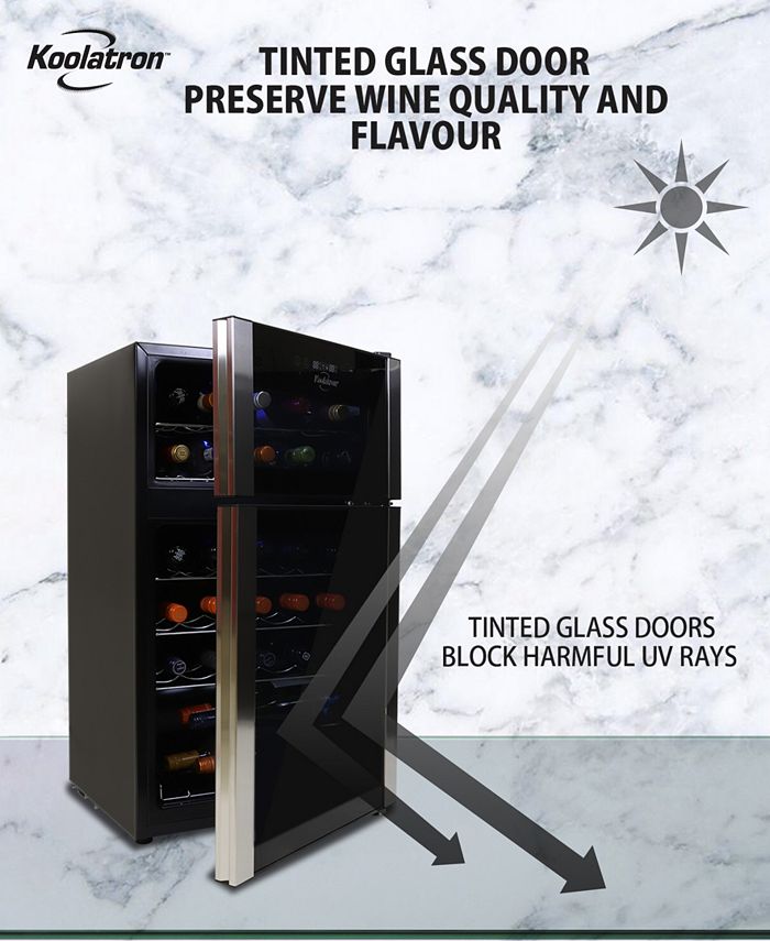 Koolatron Elite Series 29 Bottle Dual Zone Wine Cooler, 3' Cubic Macy's
