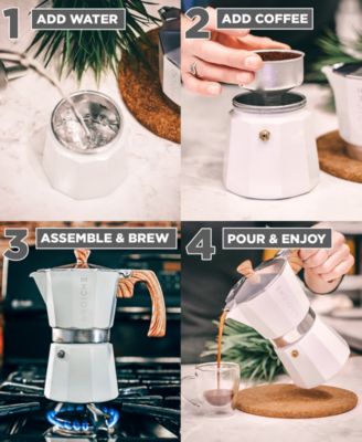 Milano Stovetop Espresso Maker Moka Pot 6 Espresso Cup Size 9.3 oz