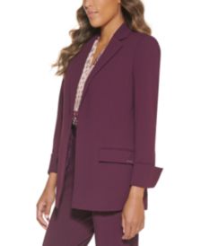 Petite Open Front Rollback Cuff Blazer