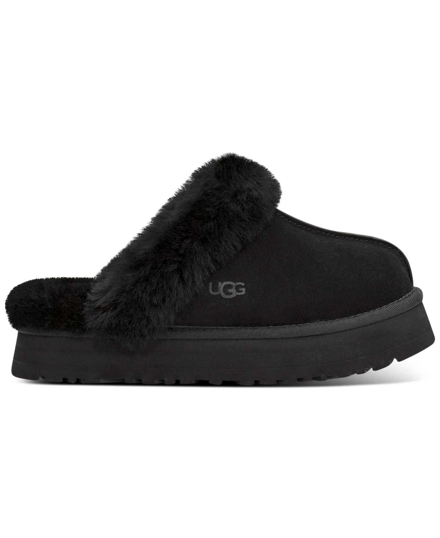 Женские тапочки UGG Disquette Slip-On Clog Slippers, цвет: Чёрный — фото 2