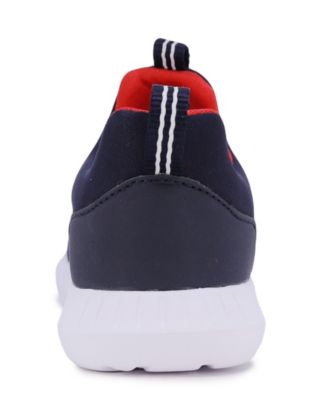 Nautica Kids Boys Slip-On Sneakers - Toddler & Little Kids Athletic Running Shoes (Canvey Toddler-Black Solid Red, Size 6)