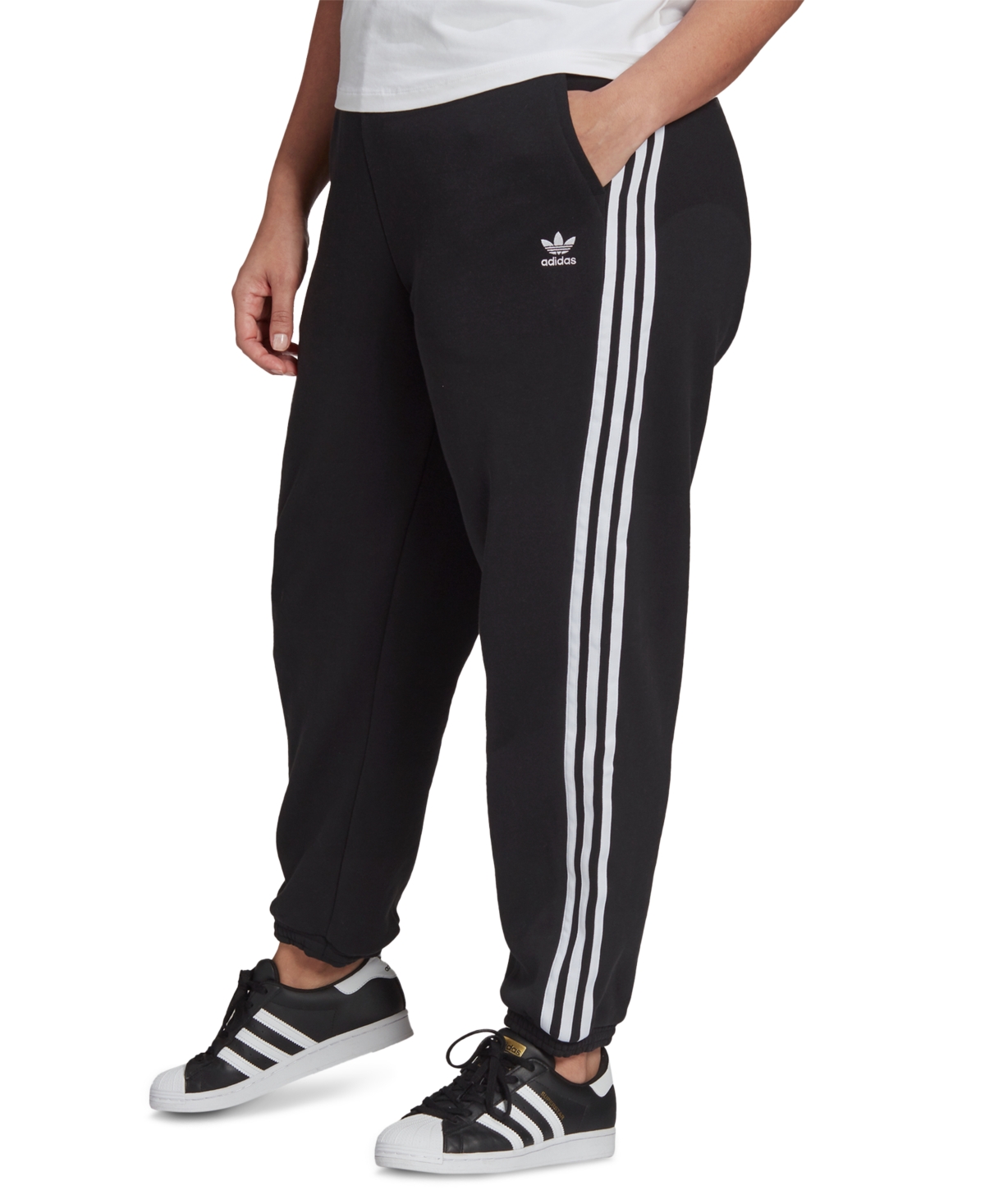 adidas Originals Plus Size Cotton Pull-On Jogger Pants