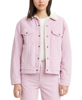 Fleece-Trim Corduroy Trucker Jacket 
