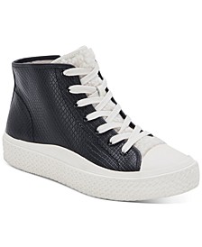 Veola Plush Lace-Up High-Top Sneakers