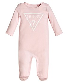 Baby Boys and Girls Printed Logo Long Sleeve Footie Coverall