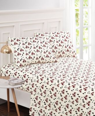 Harper Lane Plaid Deer Sheet Sets Collection Bedding In White
