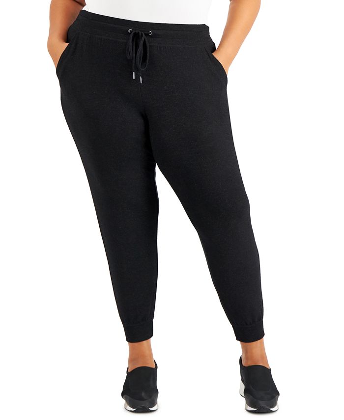 ID Ideology Plus Size Drawstring Knit Joggers, Created for Macy's ...