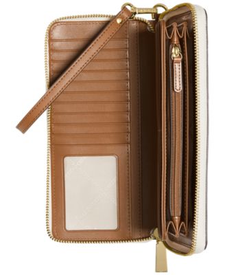国内Michael Kors JET SET Signature Travel Continental Wallet Jet Set Travel Large Signature Logo Continental Wallet