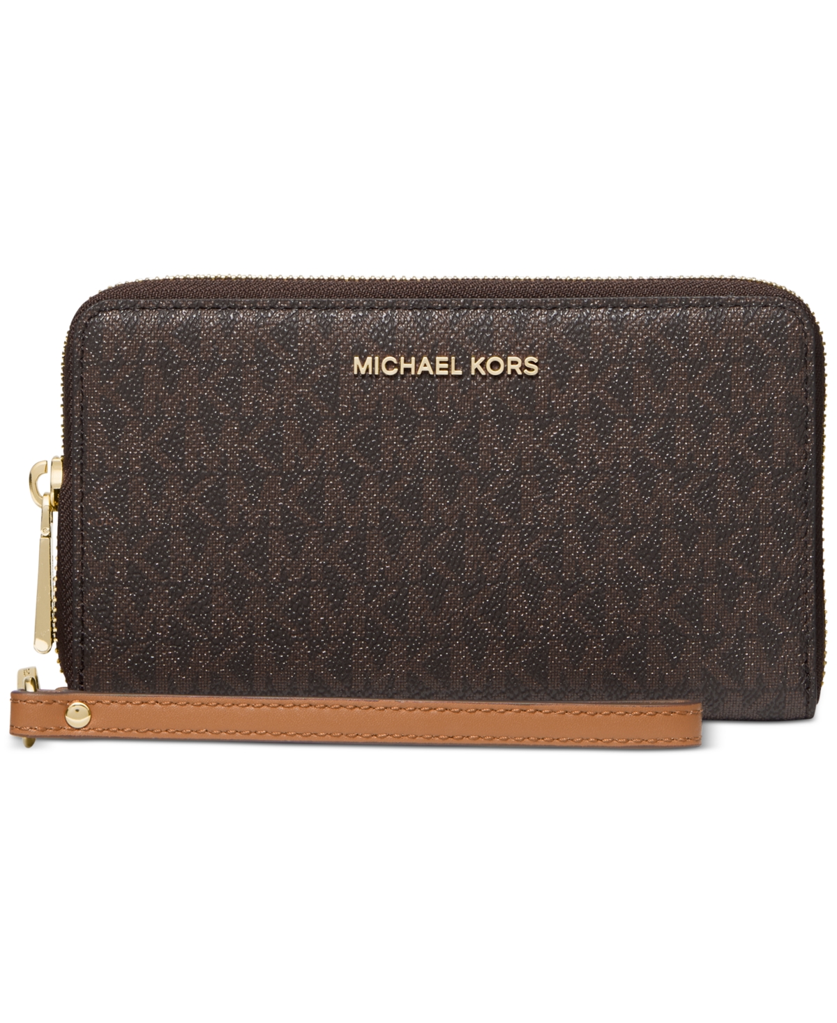 Michael Michael Kors Logo Jet Set Flat Multifunction Phone Case -Gold