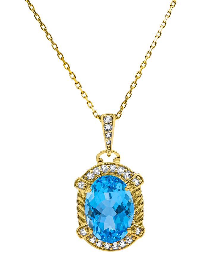 Macy's blue sale topaz necklace
