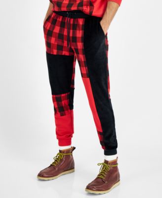 Sun + Stone - Men's Colby Buffalo Check Fleece Jogger Pants