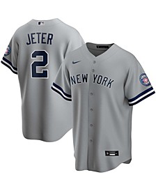 Men's Derek Jeter Gray New York Yankees 2020 Hall of Fame Induction Road Replica Player Name Jersey