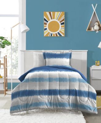 Macy's Dream Factory Tie Dye Stripe Comforter Sets Bedding In Blue