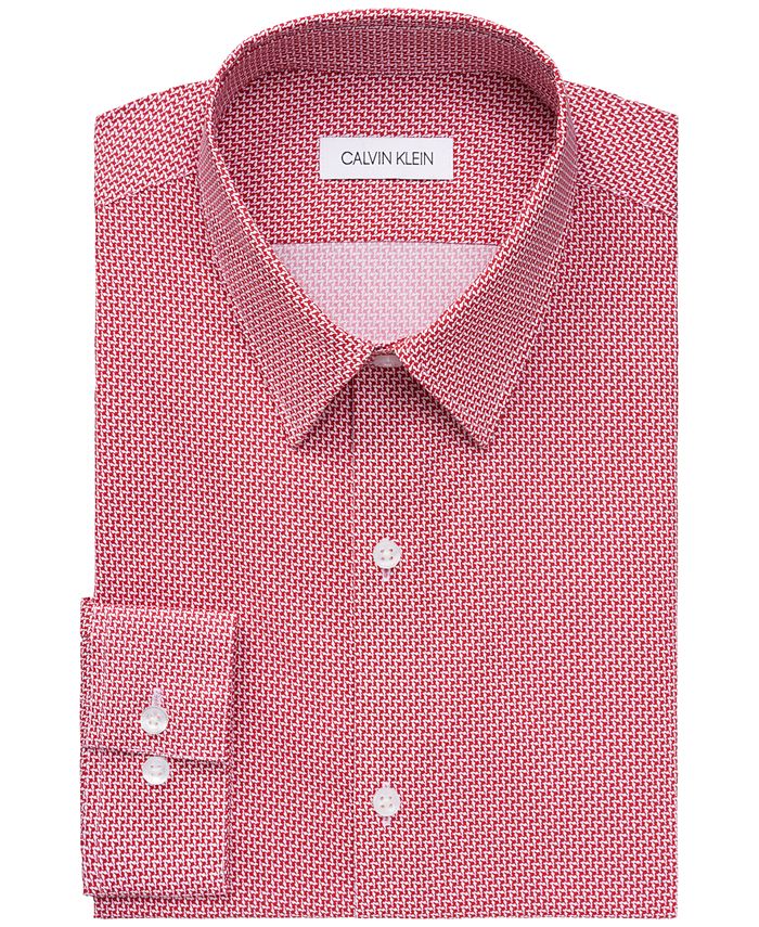 Calvin klein men's dress shirt slim fit non iron herringbone clearance