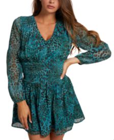 Laureen Leopard Print Puffed Sleeve Dress