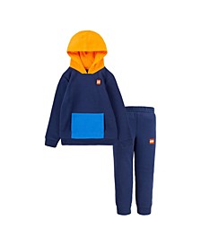 Little Boys Pullover Hoodie and Pants, 2 Piece Set
