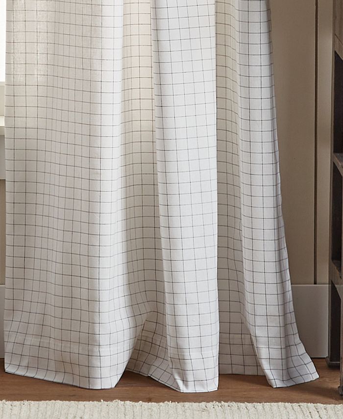 Martha Stewart Collection Plaid Tie Top Panel Pair, 84", Created For