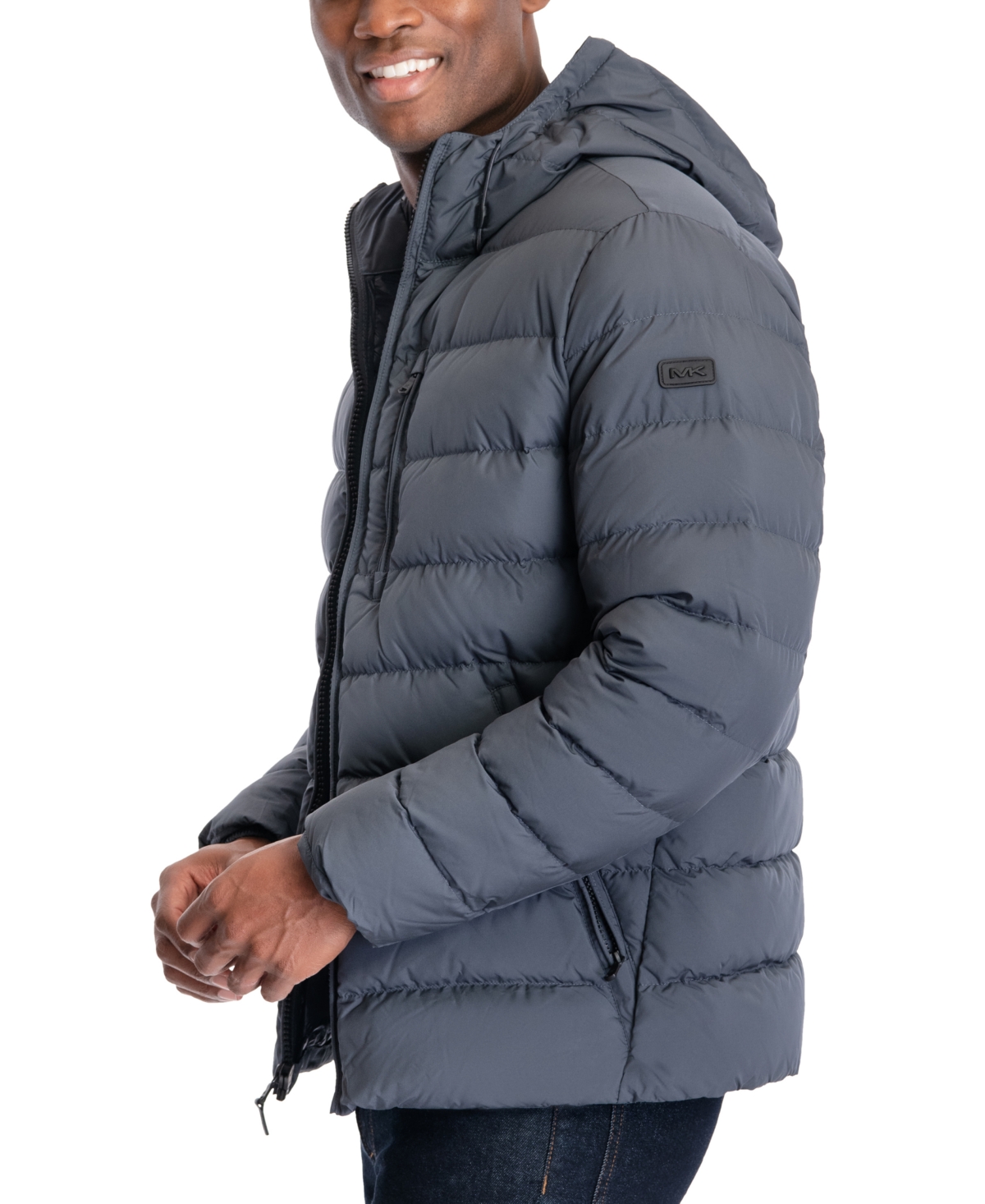 Michael Kors Men's Hooded Puffer Jacket, Created For Macy's In Gunmetal