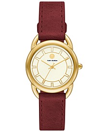 Women's Red Leather Strap Watch 32mm