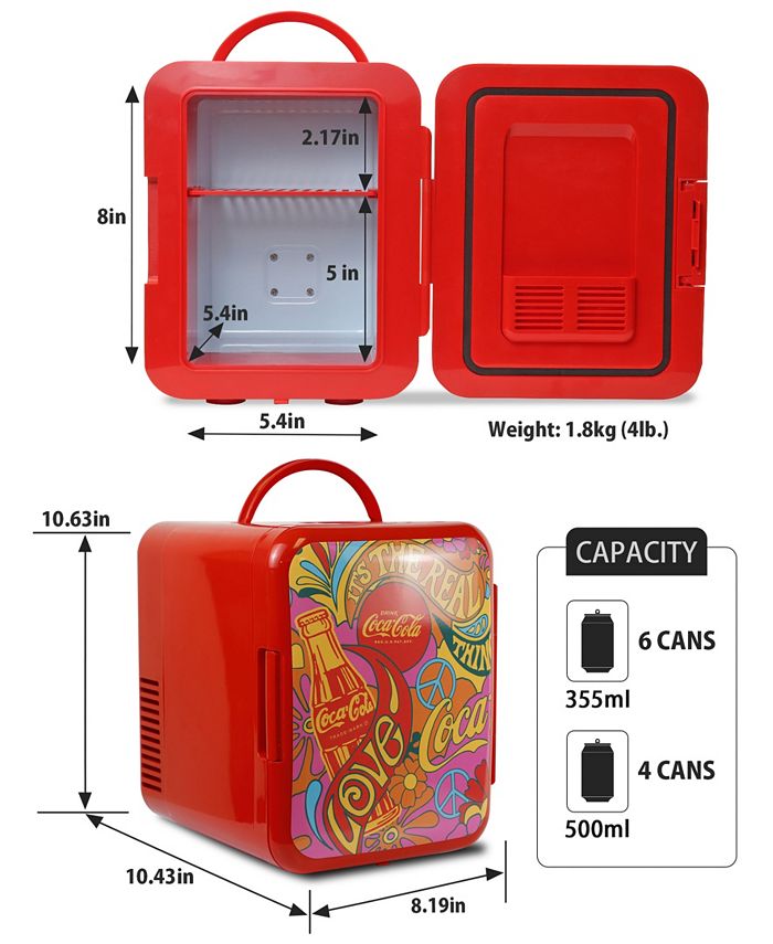 CocaCola Peace 1971 Series Portable 6 Can Thermoelectric Mini Fridge Macy's