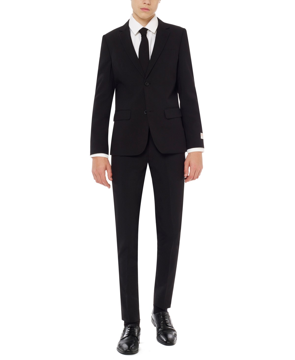 Детские OppoSuits Big Boys Black Knight Slim Fit Solid Suit Including Blazer, Pants and Clip-On-Tie — фото 1