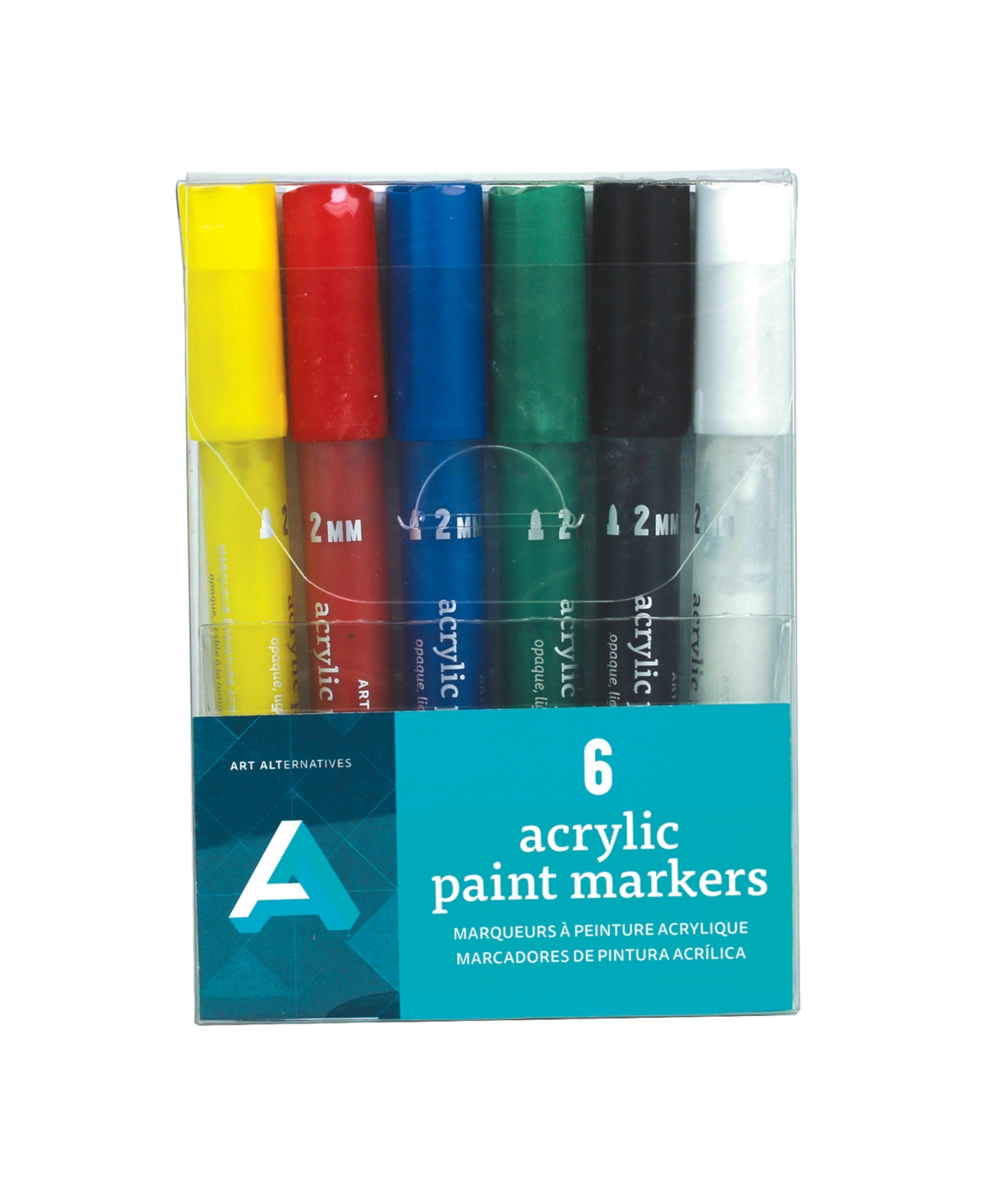 Acrylic Paint Marker Set, 6 Pieces - Multi