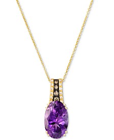 Grape Amethyst (3-7/8 ct. t.w.) & Diamond (1/8 ct. t.w.) 18" Pendant Necklace in 14k Gold