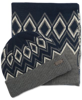 Barbour - Men's Elwick Fair Isle Beanie & Scarf Gift Set