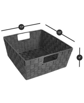 3-Pack Storage Basket Set - Mesh Hand-Woven, Stackable Baskets for Shelves, Closets, Bathroom and More