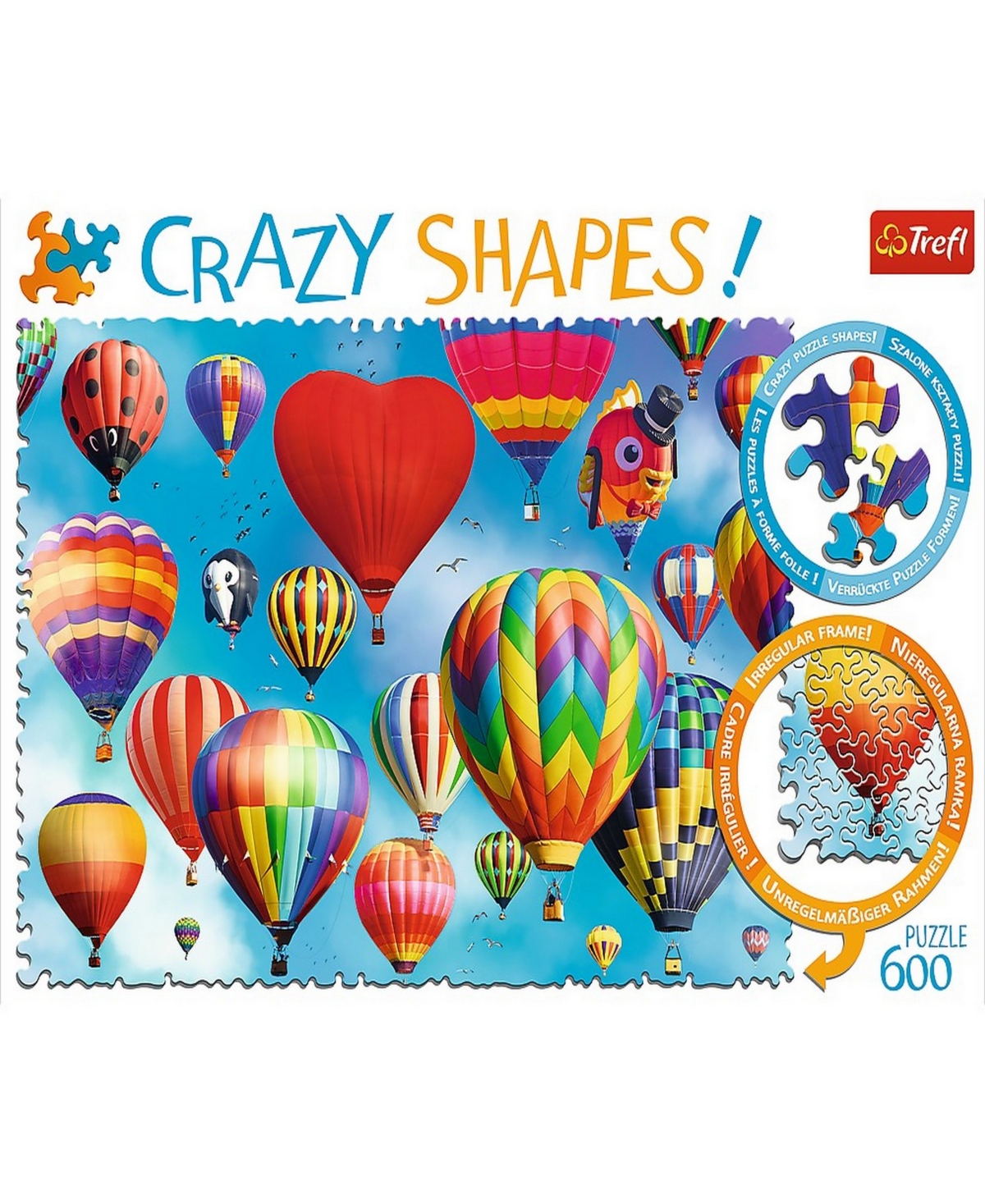 TREFL CRAZY SHAPE JIGSAW PUZZLE COLORFUL BALLOONS, 600 PIECES 