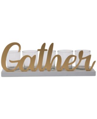 Home Essentials - Gather 5-Cup Votive Holder with Wood Base