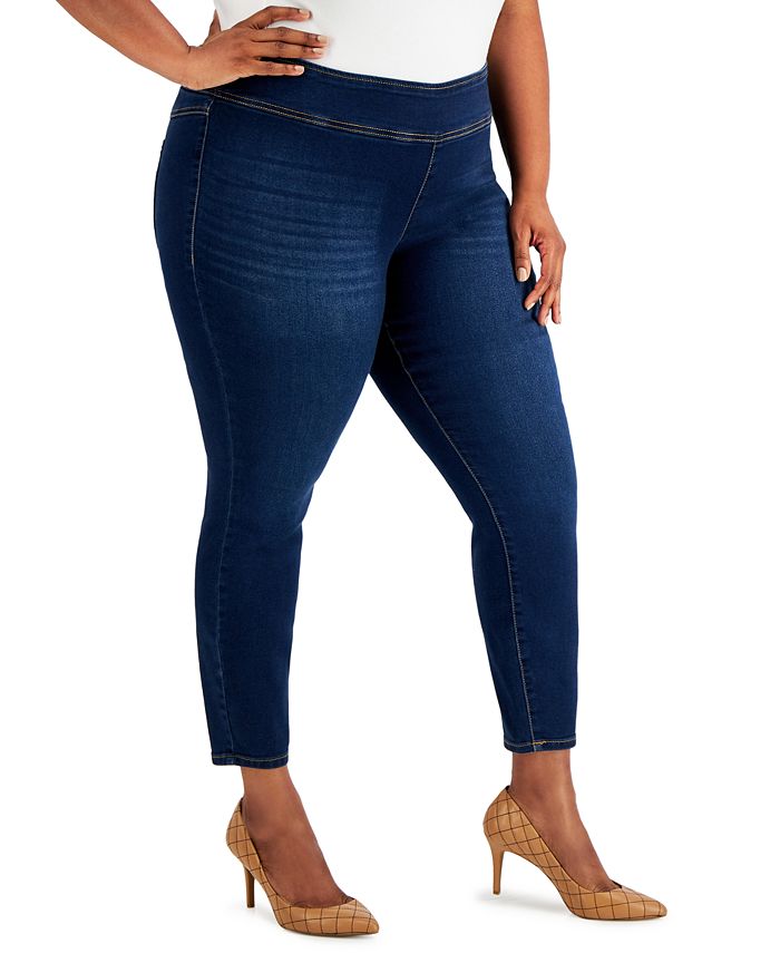 INC International Concepts Plus Size Pull-On Denim Jeggings, Created for  Macy's & Reviews - Jeans - Plus Sizes - Macy's