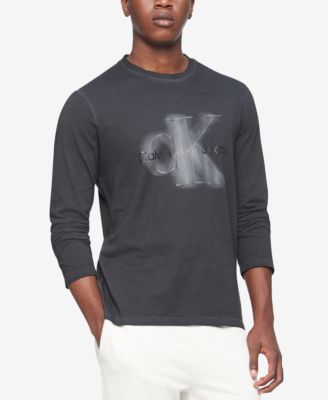 Calvin Klein - Men's Blurred Monogram Logo Long-Sleeve T-Shirt