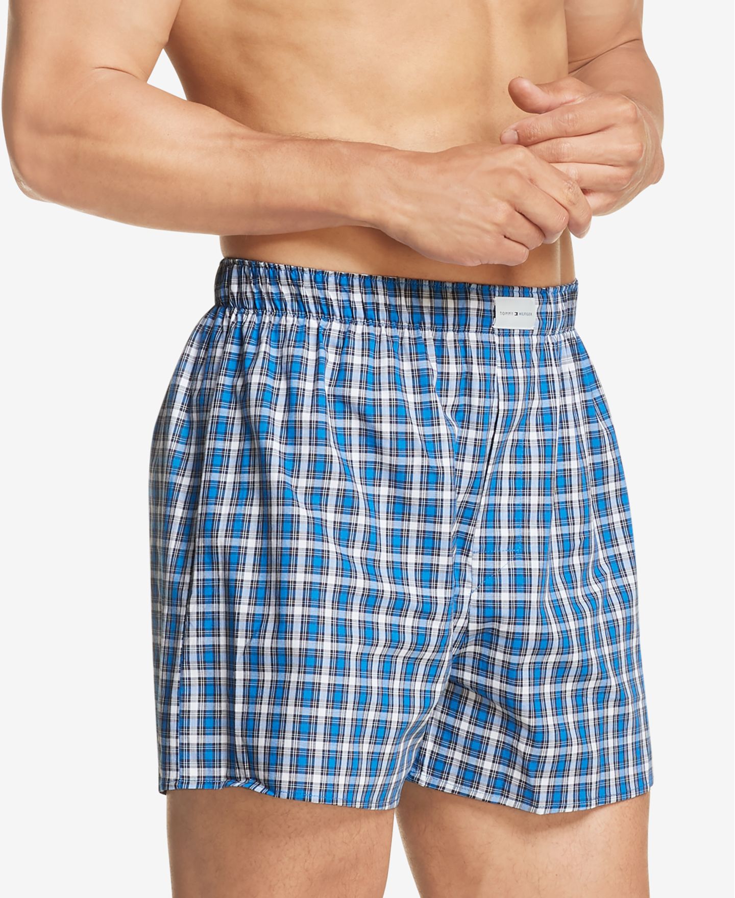 Трусы-боксеры Poplin для мужчин, хлопок, 3 шт. — Tommy Hilfiger, цвет: Синий — фото 4