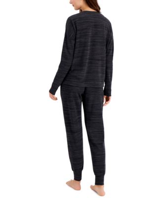 Alfani French Terry Pajama Set - Grey, X-Small, Cozy Sleepwear