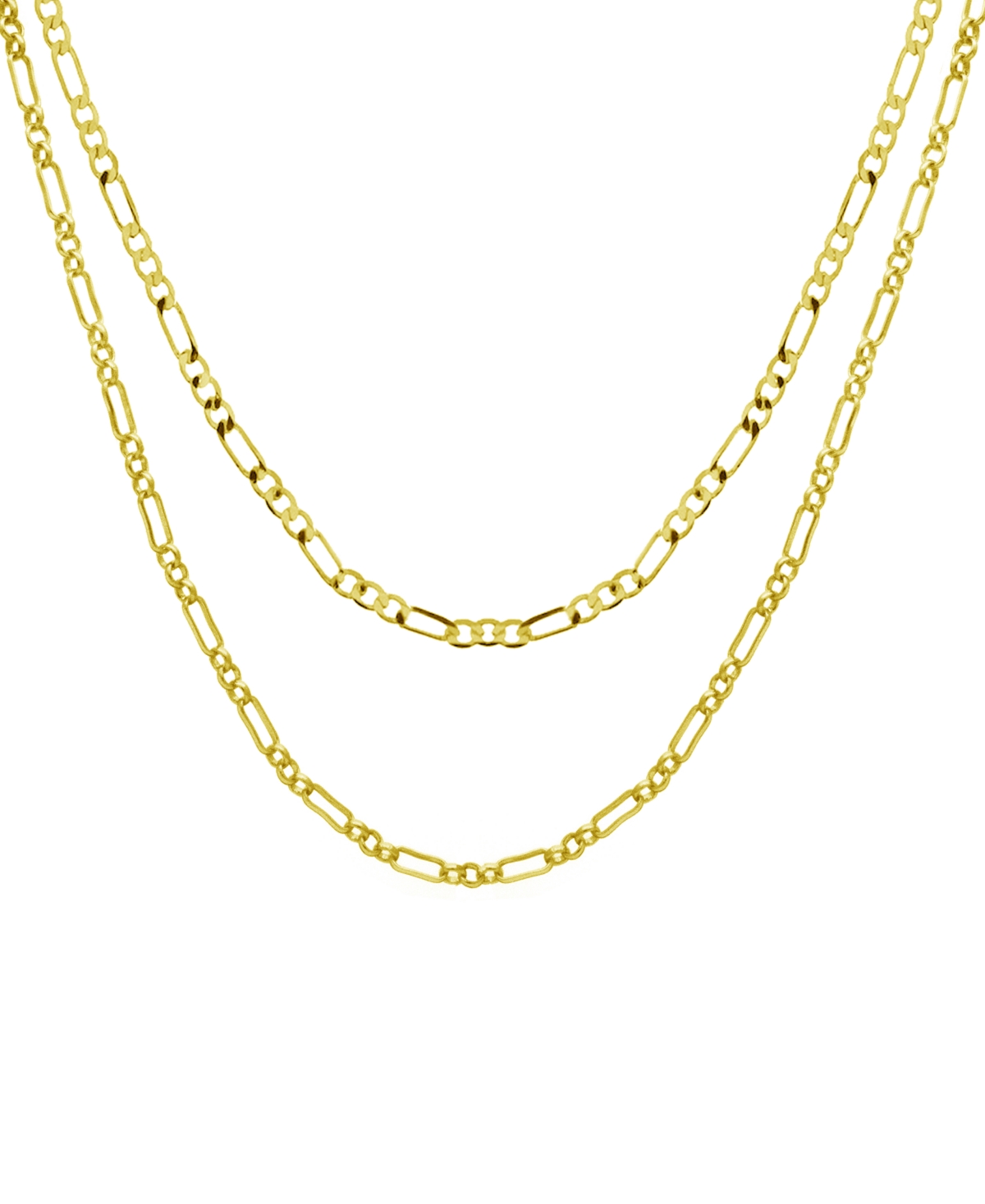 15.25" and 17.5" + 2" extender Silver Plated or Two-Tone Multi-Chain Layered Necklace - Silver Plated