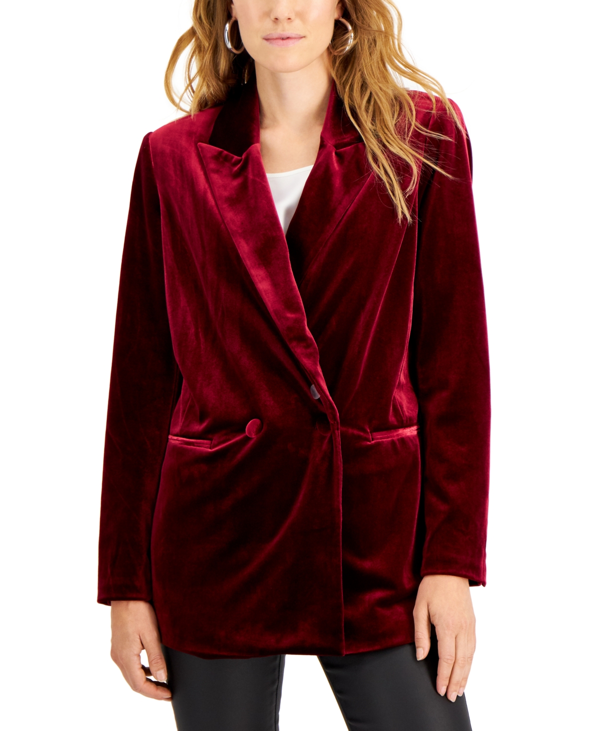 Inc International Concepts Velvet Blazer, Created For Macy's In Port