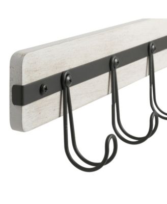 Rowan Wall Mount 5-Hook Wood Entryway Storage and Organization Rack