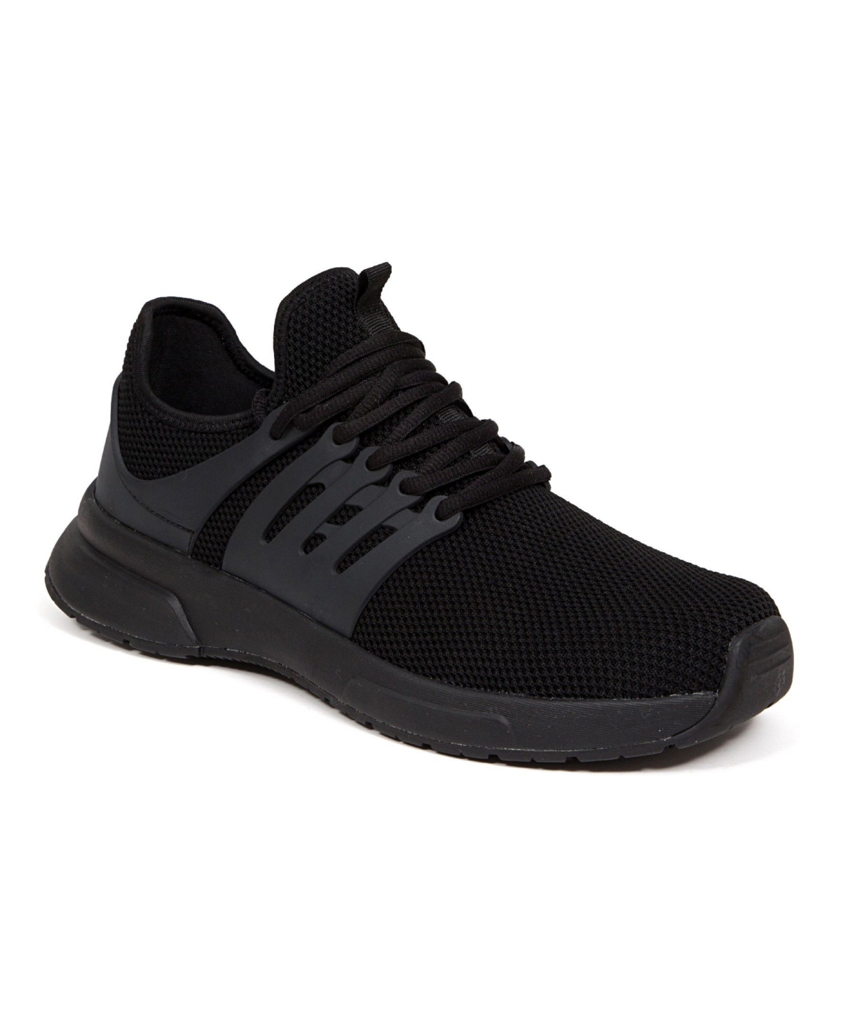 Men's Cortez Memory Foam Non-Marking Water Repellant Dress Comfort Sneakers - Black