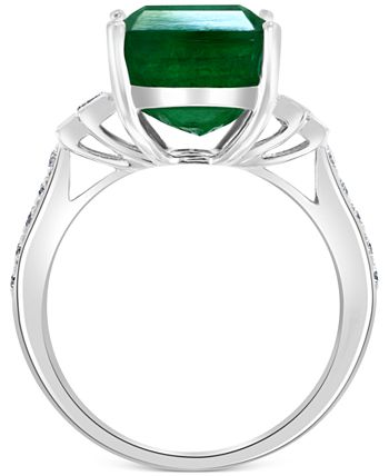 EFFY Collection - Emerald (8-1/2 ct. t.w.) & Diamond (1/2 ct. t.w.) Ring in 14k White Gold