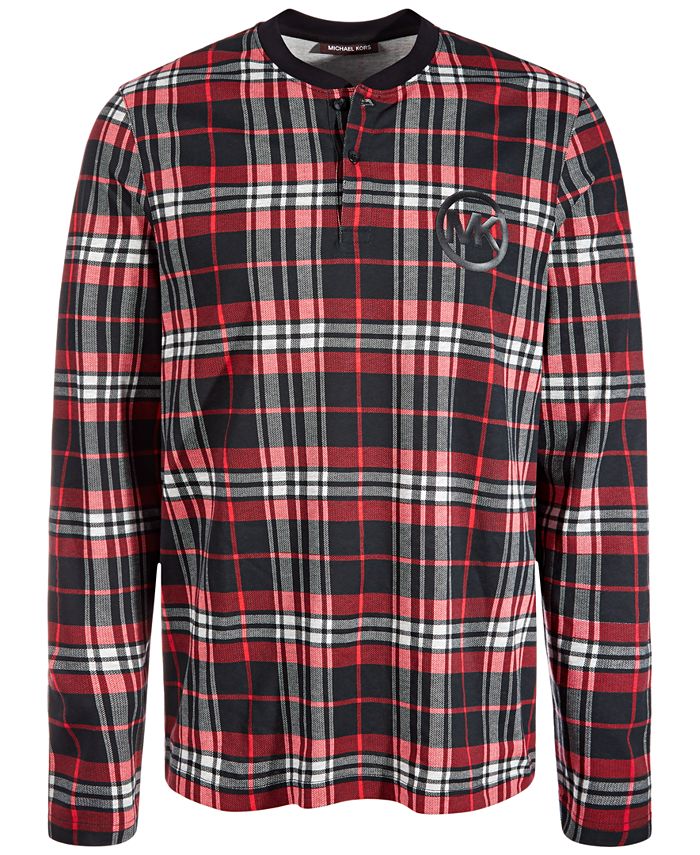 Michael Kors Men's Holiday Plaid Pajama Henley Macy's
