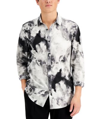 INC International Concepts - Men's Regular-Fit Smoke Dye-Print Shirt
