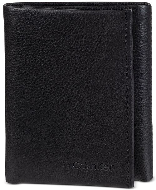 alfani Calvin Klein Men's Soft Milled Trifold Wallet Men's Fashion & Accessories