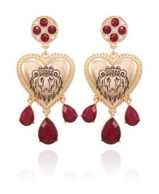 Falling for logo gold-tone logo heart chandelier earring 