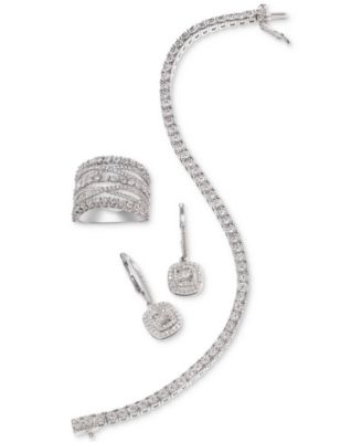 macys diamond halo drop earrings